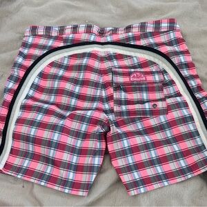 Sundek Pink and Blue Plaid Shorts
